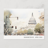 Chic Minimal Washington DC, VS Watercolor Reis Briefkaart (Voorkant)