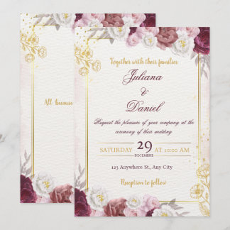 Chic Minimal Wedding Invitation Kaart