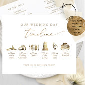 Chic Minimal Wedding Program Tijdlijn in Gold