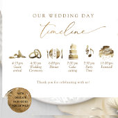 Chic Minimal Wedding Program Tijdlijn in Gold