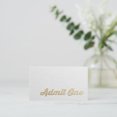 Chic Minimal White Gold Embossed Custom Text Logos Afsprakenkaartje (Staand voorkant)