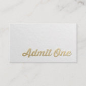 Chic Minimal White Gold Embossed Custom Text Logos Afsprakenkaartje (Voorkant)