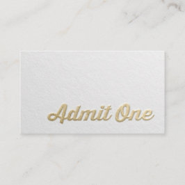 Chic Minimal White Gold Embossed Custom Text Logos Afsprakenkaartje