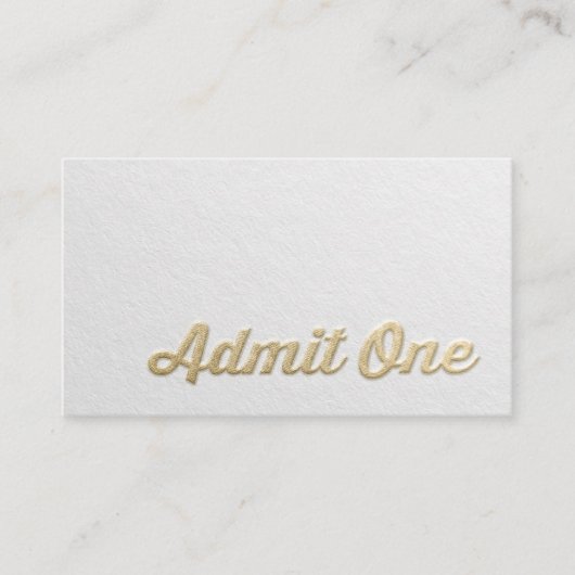 Chic Minimal White Gold Embossed Custom Text Logos Afsprakenkaartje (Voorkant)