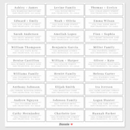 Chic Minimal White Wedding Guest Adresetiketten Sticker