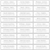 Chic Minimal White Wedding Guest Adresetiketten Sticker (Voorkant)