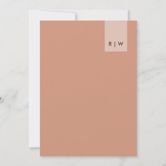 Chic Minimale Rust Pink Peach Typografie Menu Kaar (Achterkant)