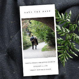 CHIC MINIMALE SCHONE AANGEPASTE FOTO SAVE THE DATE BEDANKKAART