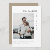 CHIC MINIMALE SCHONE AANGEPASTE FOTO SAVE THE DATE BEDANKKAART (Voorkant / Achterkant)