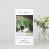 CHIC MINIMALE SCHONE AANGEPASTE FOTO SAVE THE DATE BEDANKKAART (Staand voorkant)