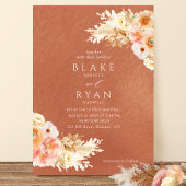 Chic, minimale terracotta peach Blush cram Wedding Kaart