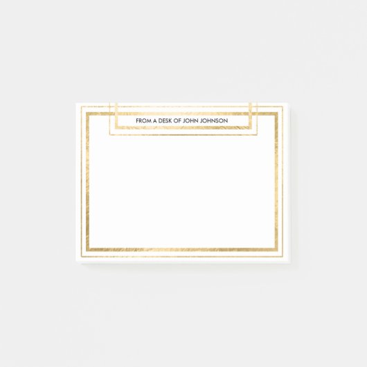 Chic Minimalism Golden Folie Kantoor Message Post-it® Notes (Voorkant)