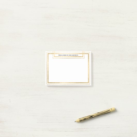Chic Minimalism Golden Folie Kantoor Message Post-it® Notes (Op bureau)