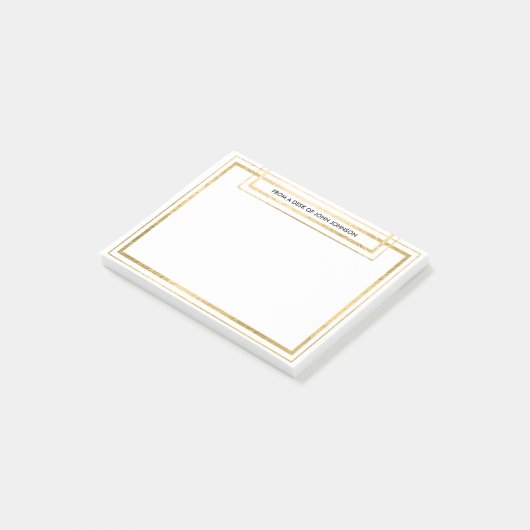 Chic Minimalism Golden Folie Kantoor Message Post-it® Notes (Schuin)