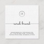 Chic-minimalismonogram Vierkante Visitekaartje (Voorkant)