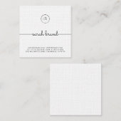 Chic-minimalismonogram Vierkante Visitekaartje (Voorkant / Achterkant)