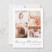 Chic Minimalist 4 Fotocollage Vrolijk Kerstfeest Feestdagenkaart (Voorkant)