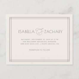 Chic Minimalist Ampersand Typography Wedding Uitnodiging Briefkaart