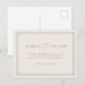 Chic Minimalist Ampersand Typography Wedding Uitnodiging Briefkaart (Voorkant / Achterkant)
