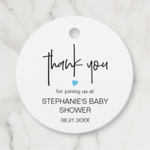 Chic Minimalist Bedankt Baby shower Favor Bag Bedankjes Labels