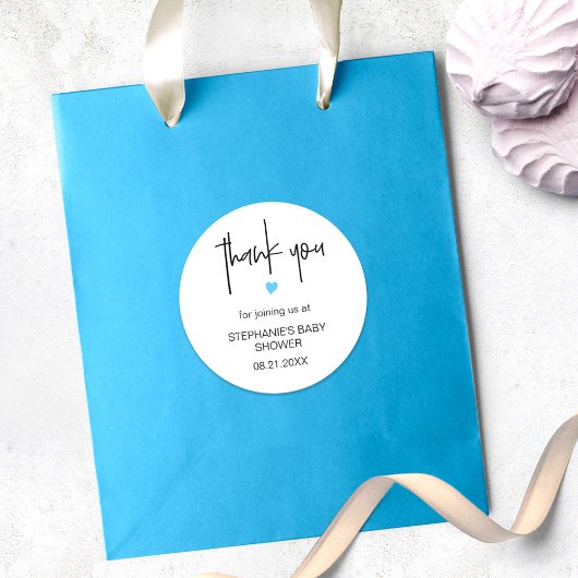 Chic Minimalist Bedankt Baby shower Favor Bag Ronde Sticker