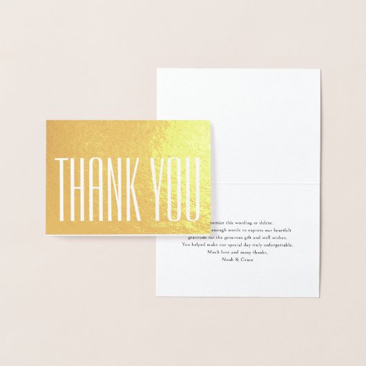 Chic Minimalist Bedankt Opmerking Stijlvolle Glam  Folie Kaarten (Display)
