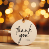 Chic Minimalist Black Script Elegant Bedankt Bedankjes Labels