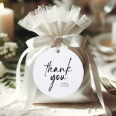 Chic Minimalist Black Script Elegant Bedankt Bedankjes Labels