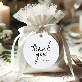 Chic Minimalist Black Script Elegant Bedankt Bedankjes Labels