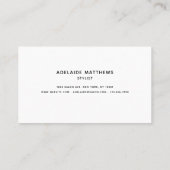 Chic Minimalist Black White Hair Salon Haarstylist Visitekaartje (Achterkant)