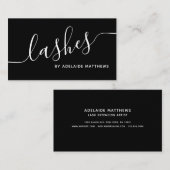Chic Minimalist Black White Lash Extension Artist Visitekaartje (Voorkant / Achterkant)