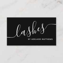 Chic Minimalist Black White Lash Extension Artist Visitekaartje