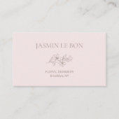Chic Minimalist Bloemen Roze & Wit Visitekaartje (Voorkant)