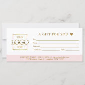 Chic Minimalist Business Gift Certificate Template (Voorkant)