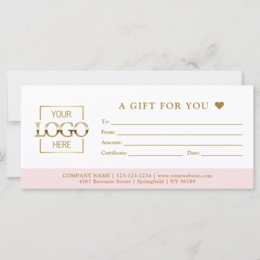 Chic Minimalist Business Gift Certificate Template (Voorkant)
