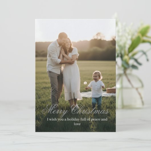 Chic Minimalist Christmas Card Bedankkaart (Staand voorkant)