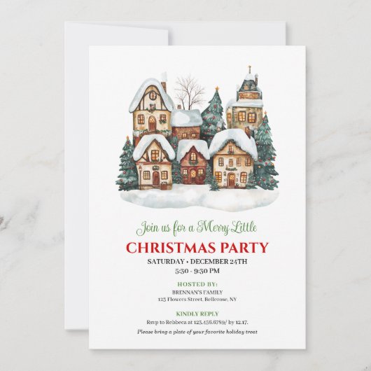 Chic minimalist Christmas scene festive dinner  Kaart (Voorkant)