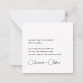 Chic Minimalist Deel de Liefde QR Code Tafel Kaart Notitiekaartje (Achterkant)