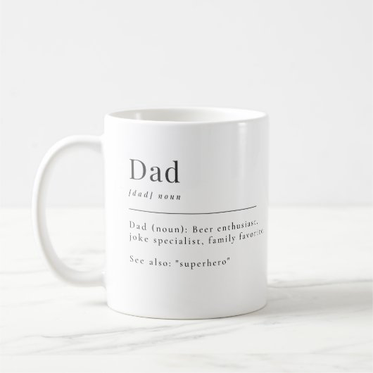 Chic Minimalist Dictionary Definition Dad Koffiemok (Links)