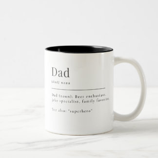 Chic Minimalist Dictionary Definition Dad Tweekleurige Koffiemok