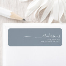 Chic Minimalist Dusty Blue Trendy Script Weddensch