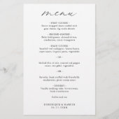 Chic Minimalist Elegant Simple Wedding Menu (Voorkant)