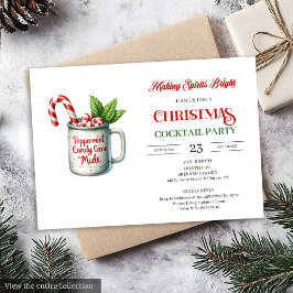 Chic minimalist festive cocktails party invitation kaart