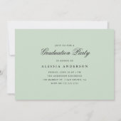 Chic Minimalist Floral Photo Graduation Party Kaart (Achterkant)