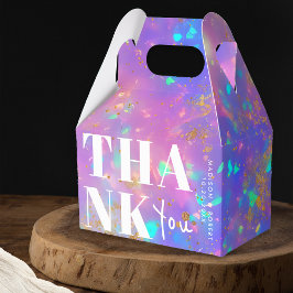 Chic Minimalist Gold Opal Bold Dank u bruiloft Bedankdoosjes