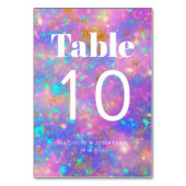 Chic Minimalist Gold Opal Trouwtafel Nummer Kaart (Voorkant)