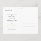 Chic Minimalist Gold Photo Wedding Save the Date Aankondigingskaart (Achterkant)