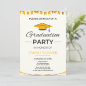 Chic Minimalist Graduation Party Kaart (Staand voorkant)