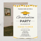 Chic Minimalist Graduation Party Kaart (Voorkant / Achterkant)