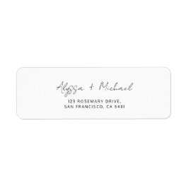 Chic Minimalist Handwriting Script Wedding Address Etiket